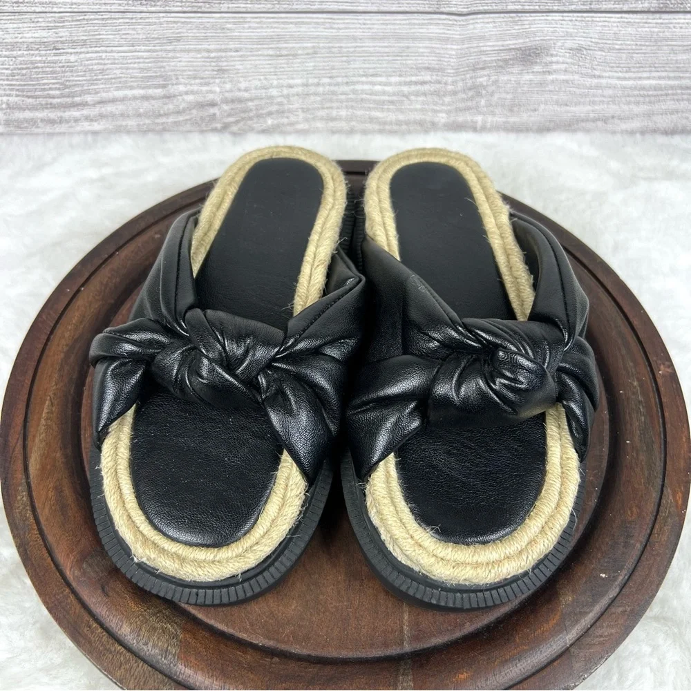 ASOS DESIGN Wide Fit Jemima Cross Strap Espadrilles Black Size UK 3/ US 5